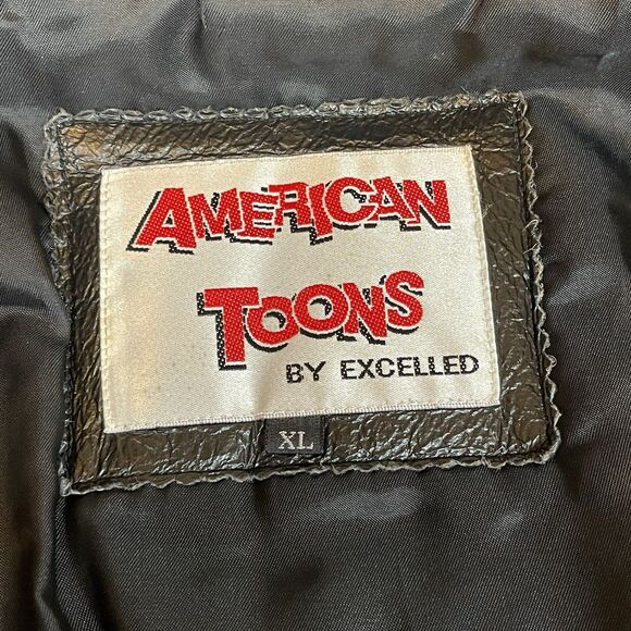 Vintage Betty Boop Motorcycle Club Leather American Toons Bomber Jacket Size XL - Picture 12 of 16